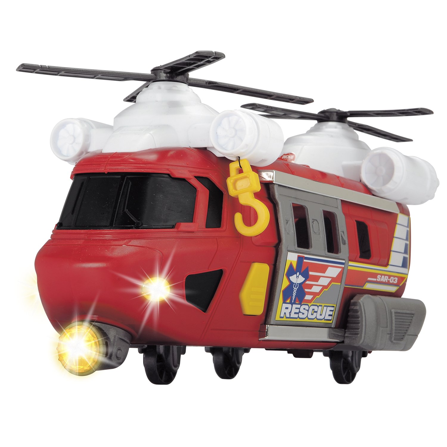 Спасательный двухвинтовой вертолет со светом и звуком, 30 см.  